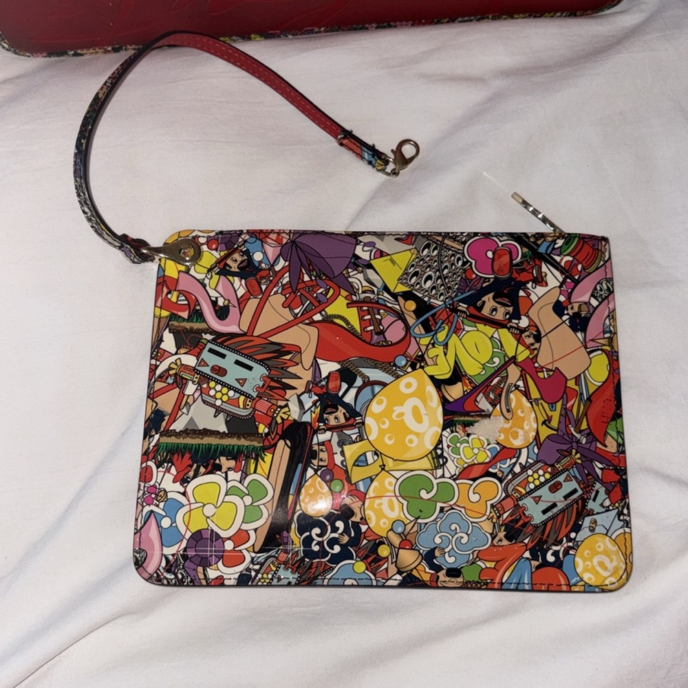 SUPER UNIQUE CHRISTIAN LOUBOUTIN Patent Calfskin Print Cabata Tote- Multicolor - Picture 12 of 17